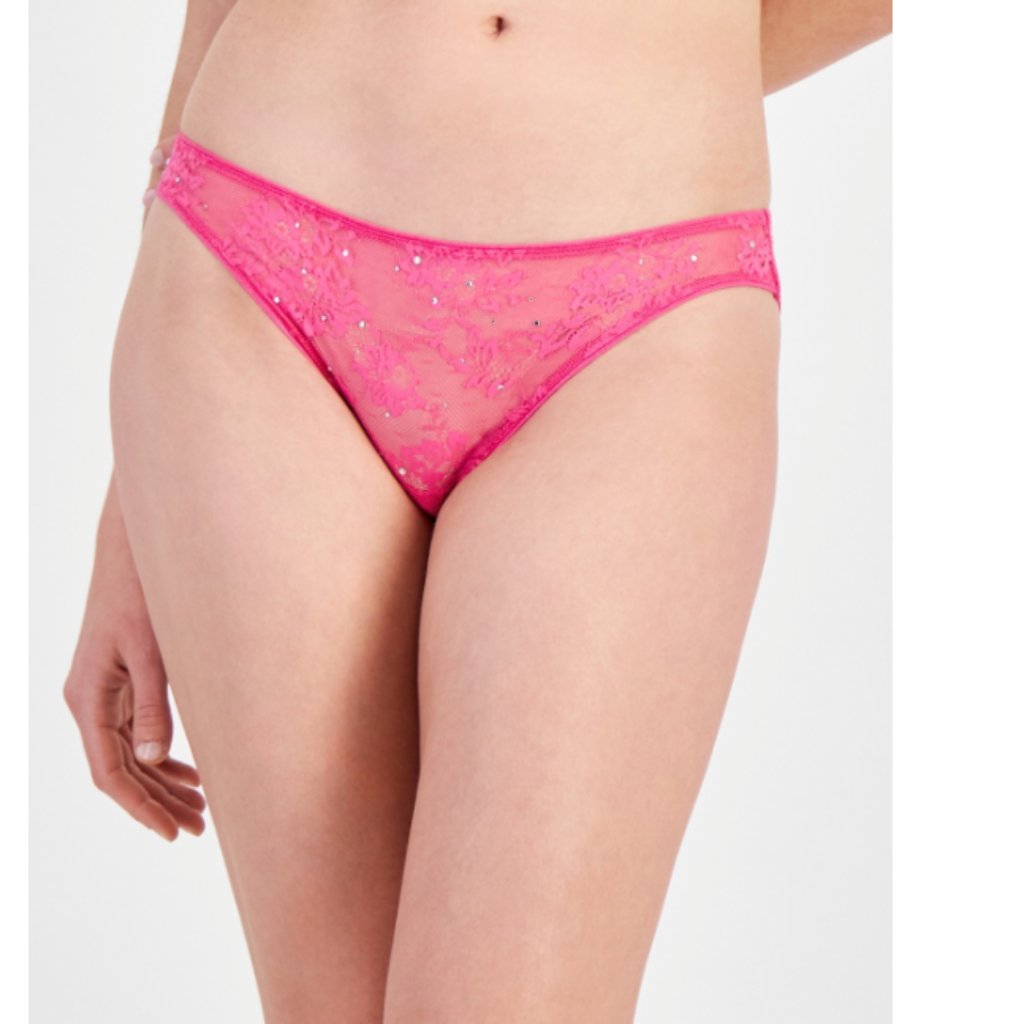 I.N.C. International Concepts Women Embellished Lace Underwear Pink Size L 9535